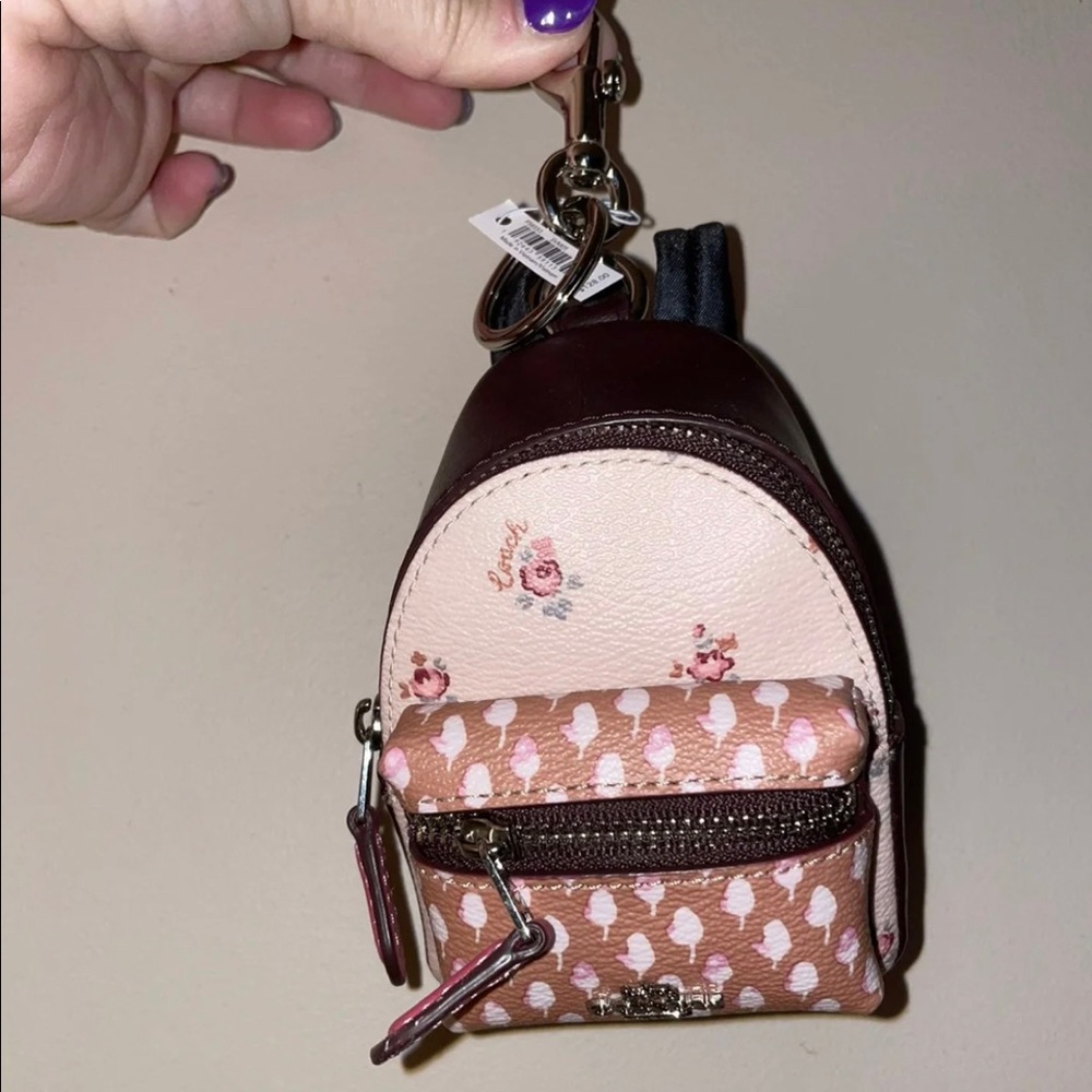 Coach mini backpack charm